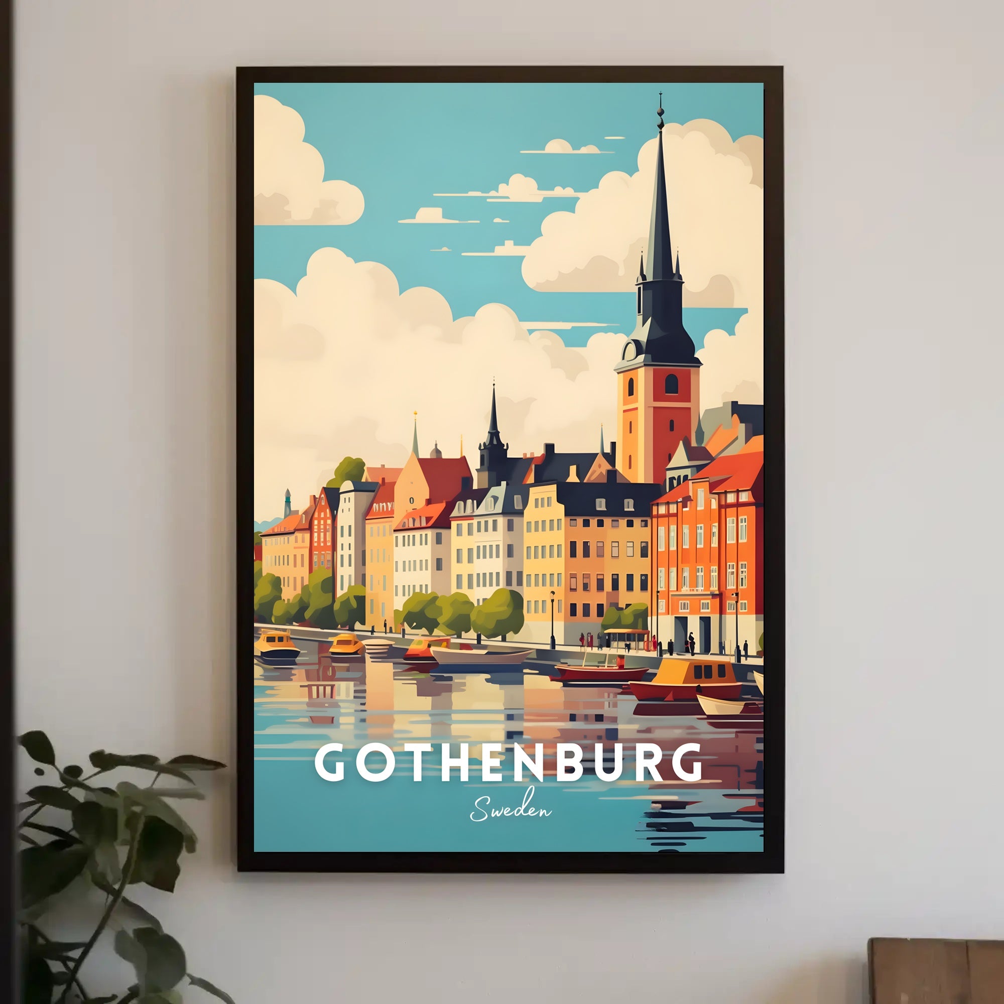Gothenburg Cityscape Travel Poster