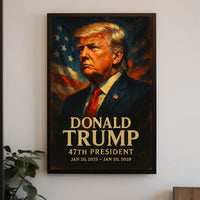 Donald Trump Vision Resilience Renaissance Oil Painting Patriot Leadership American Flag Poster