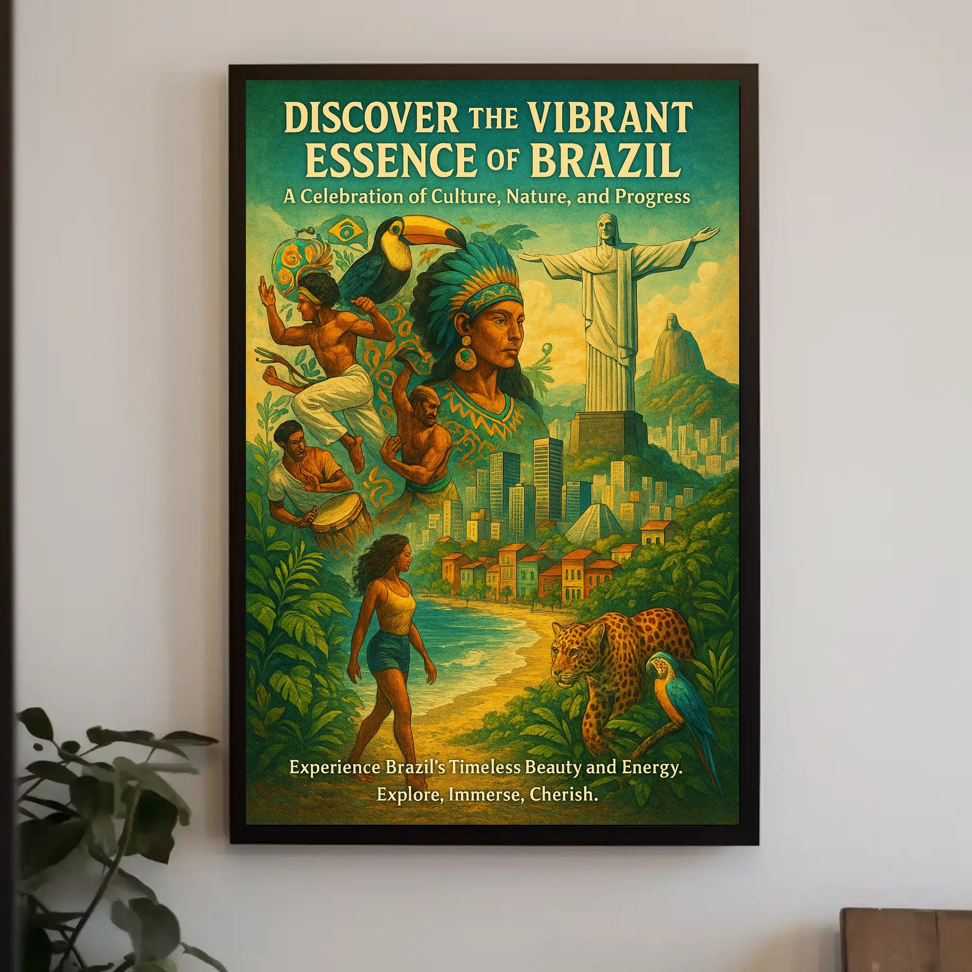 Brazil's Essence Captured: A Cultural or Heritage Poster