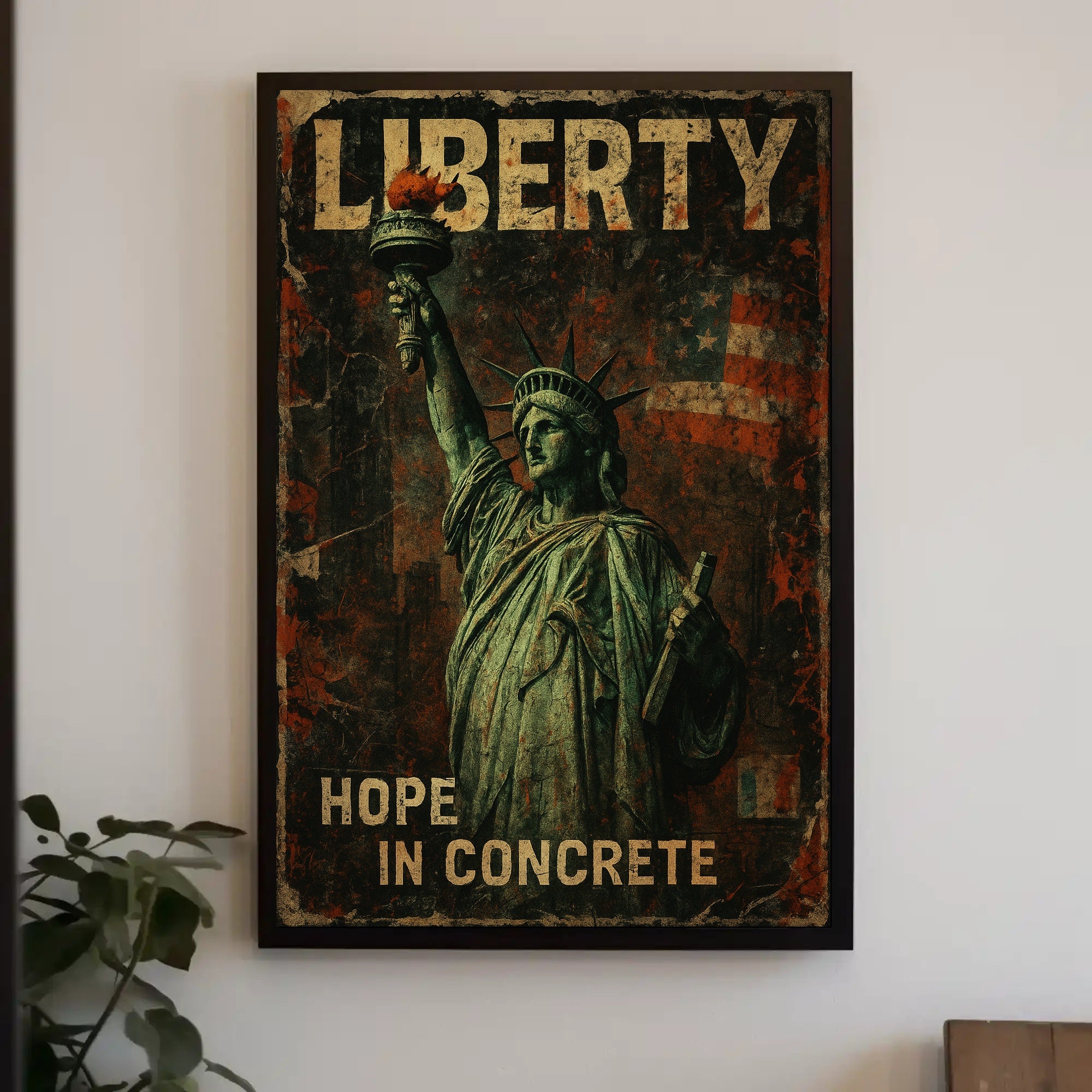 Statue of Liberty Vintage Art Political or Propaganda Poster PosterGoat