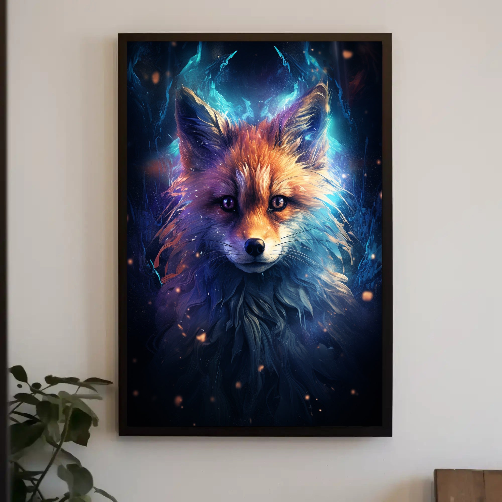 Mystical Fox Portrait Poster PosterGoat