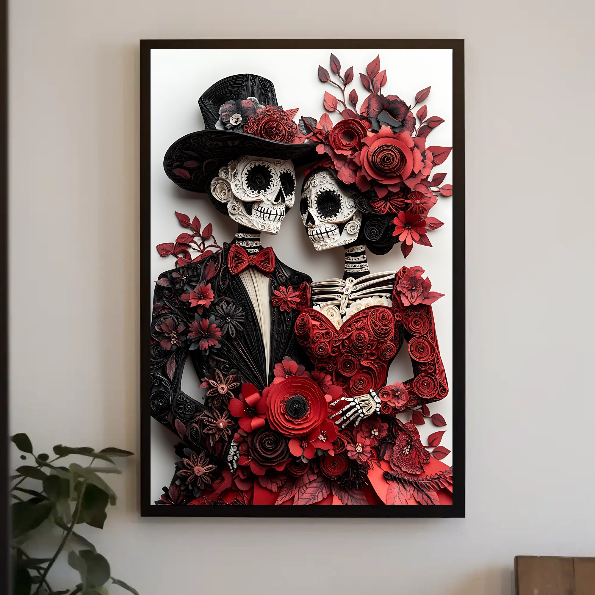 Dรญa de los Muertos Quilling Art Poster - Cultural or Heritage Poster