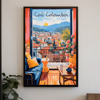 Cali, Colombia: Sunset Serenity Through an Open Window Poster