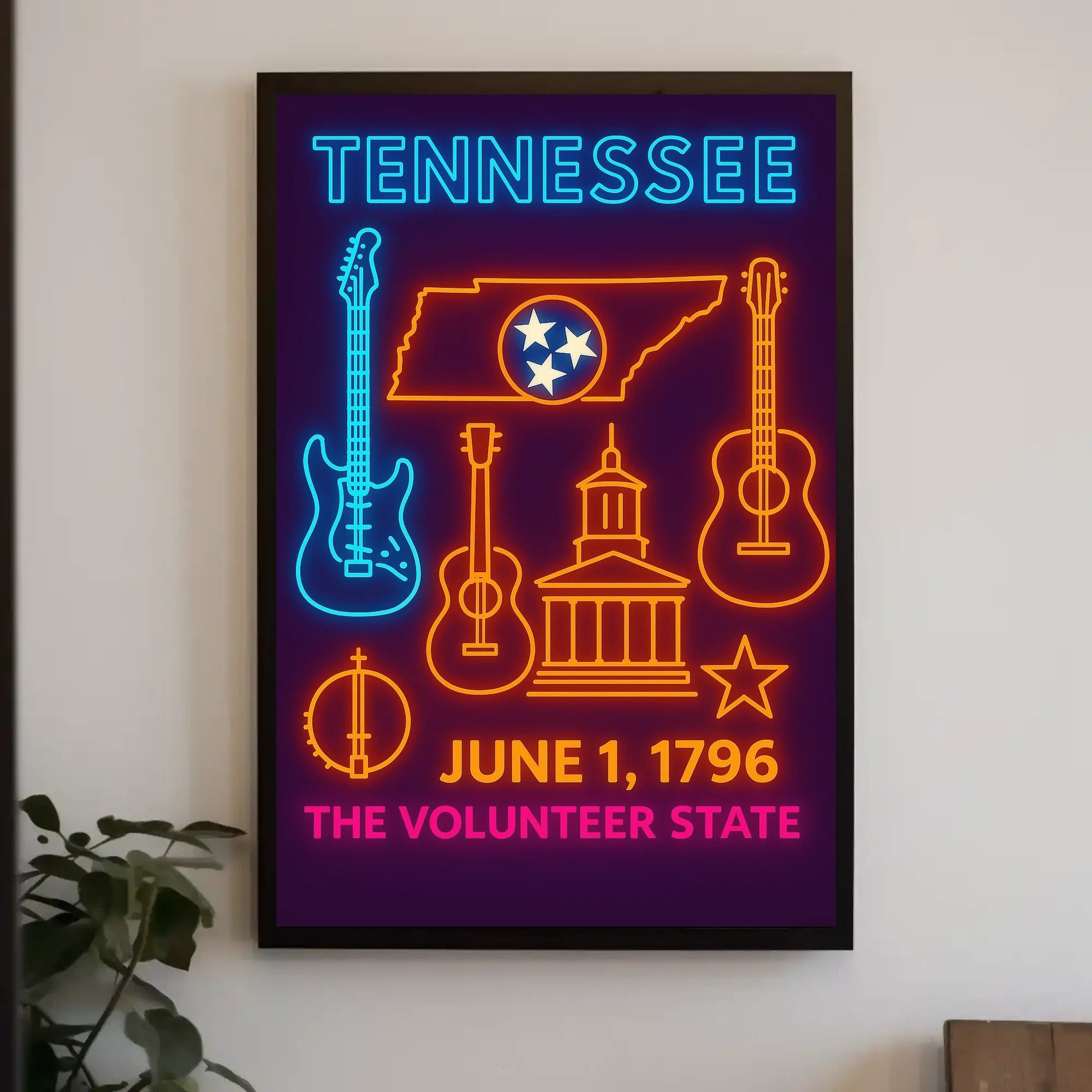 Tennessee Heritage Celebration: Neon Cultural or Heritage Poster