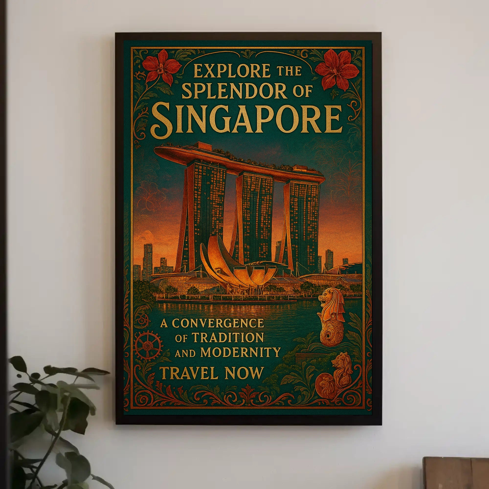 Singapore Vintage Travel Poster Wall Art Print