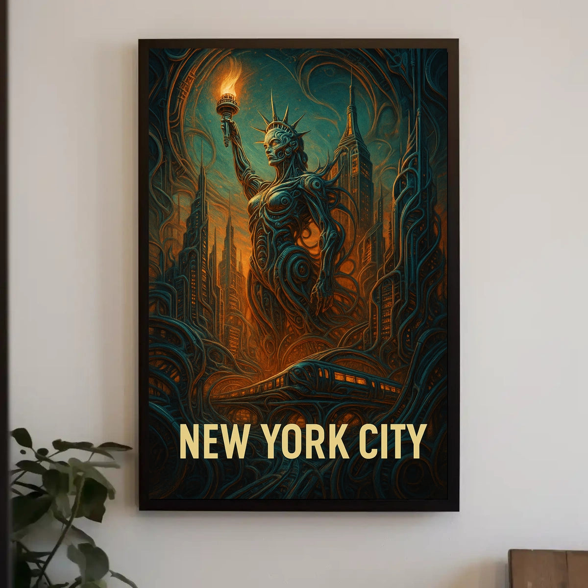 New York City Futuristic Vision Poster