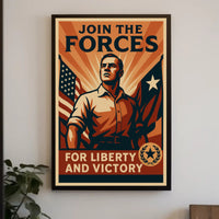 Patriotic Military Recruitment Vintage WWII Poster PosterGoat