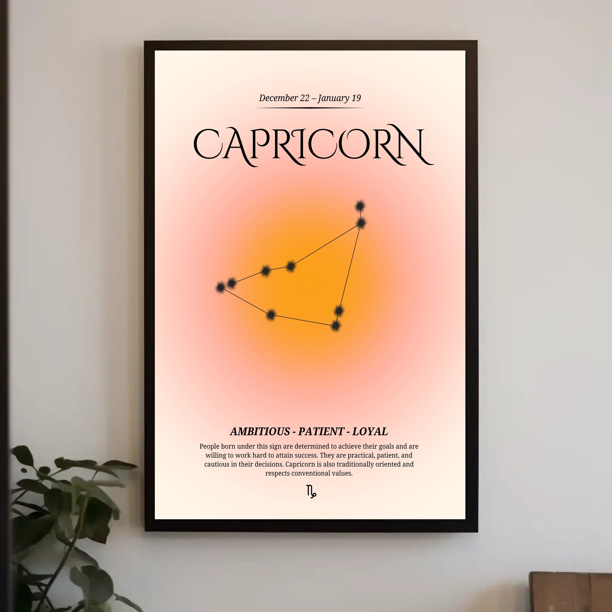 Capricorn Zodiac Constellation: Modern and Minimalistic Poster PosterGoat