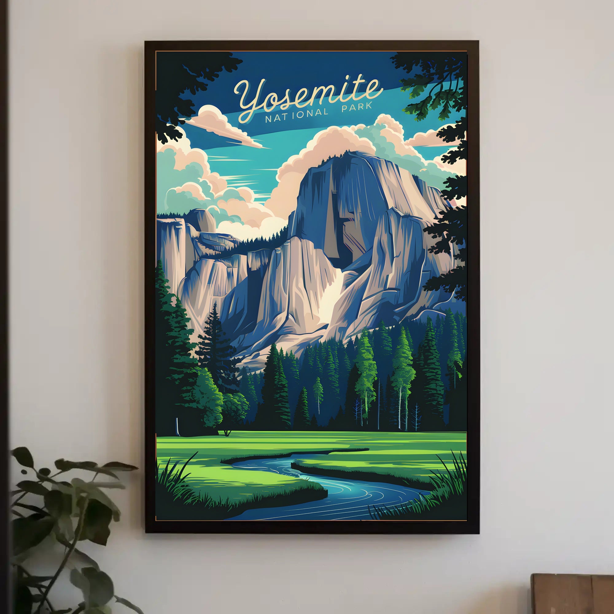 Yosemite National Park Illustration Poster