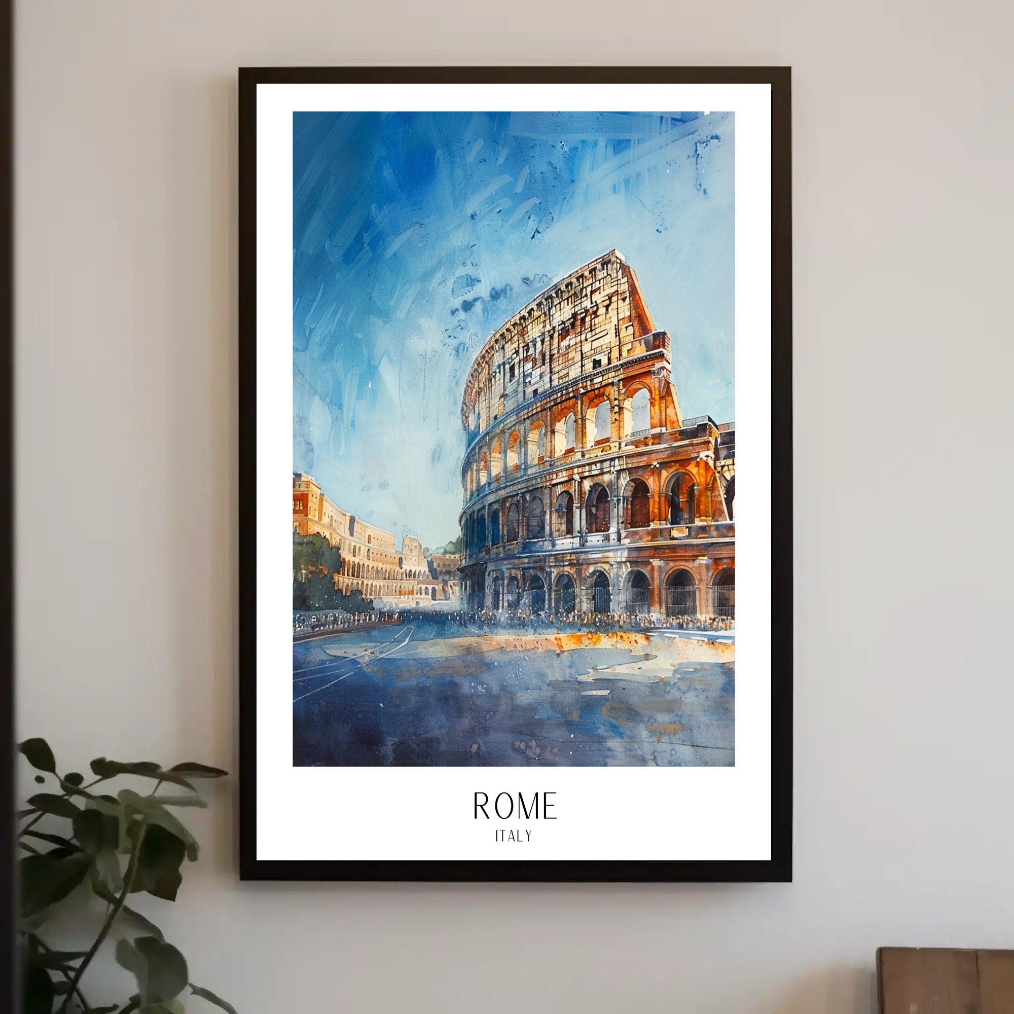 Colosseum Watercolor Masterpiece in a Cultural or Heritage Poster PosterGoat