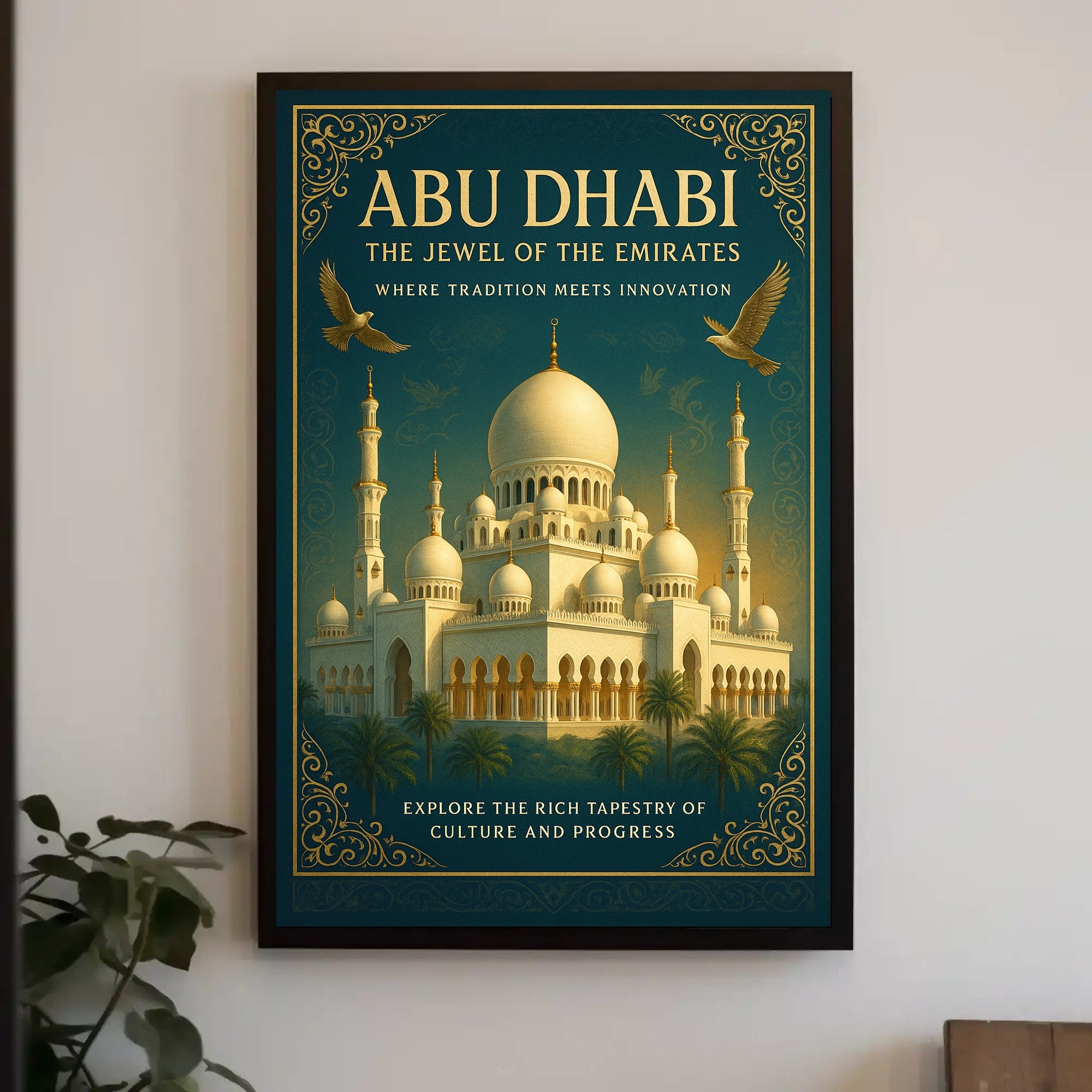 Abu Dhabi Majestic Grand Mosque Travel Poster