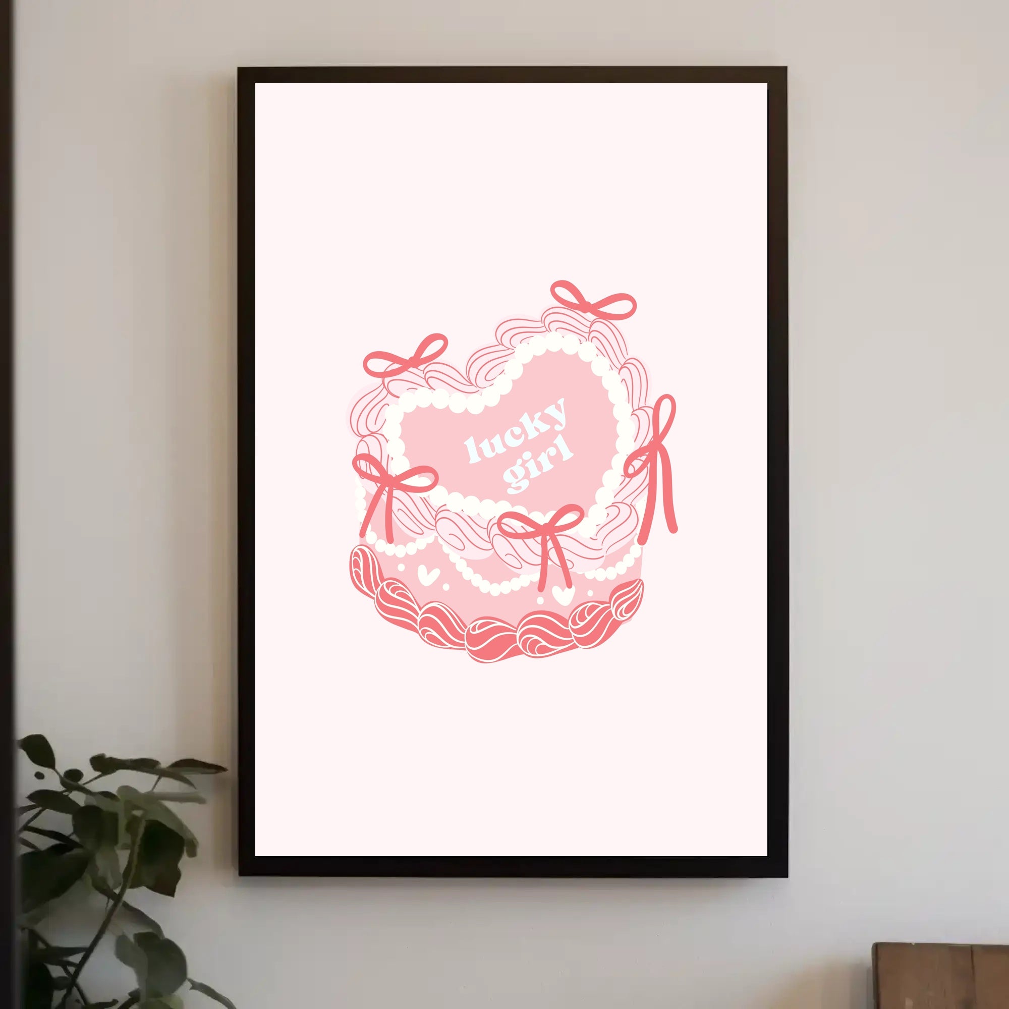 Lucky Girl Heart Cake Poster - Artistic or Abstract Poster PosterGoat