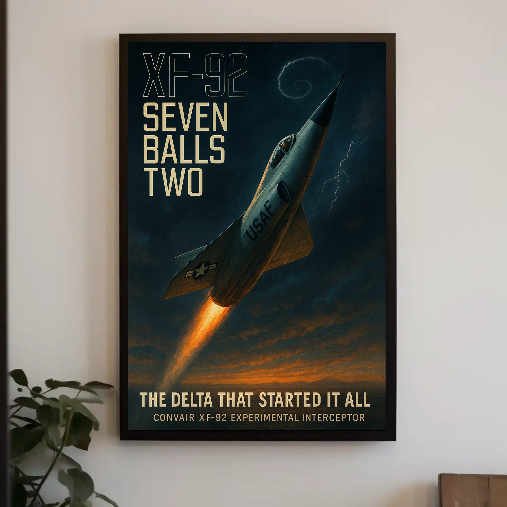 Convair XF-92 in Flight Futuristic Sci-Fi Poster