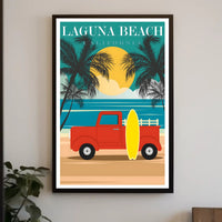 Laguna Beach California Retro Travel Poster