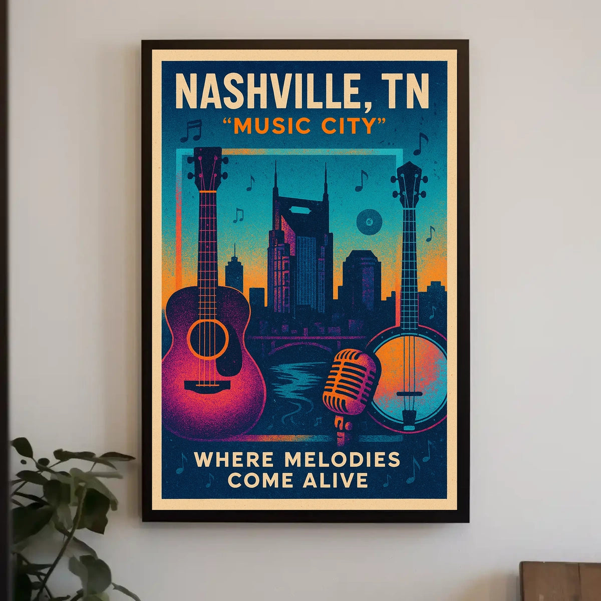 Nashville, TN Music City Poster
