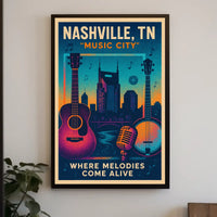 Nashville, TN Music City Poster