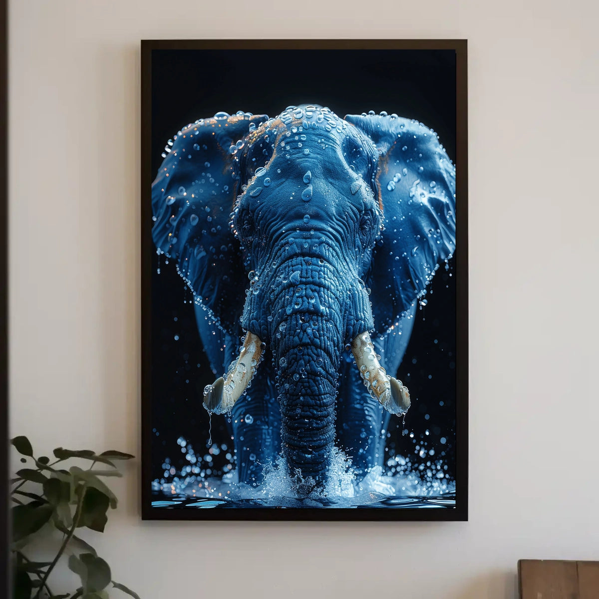 Majestic Elephant In Water Poster