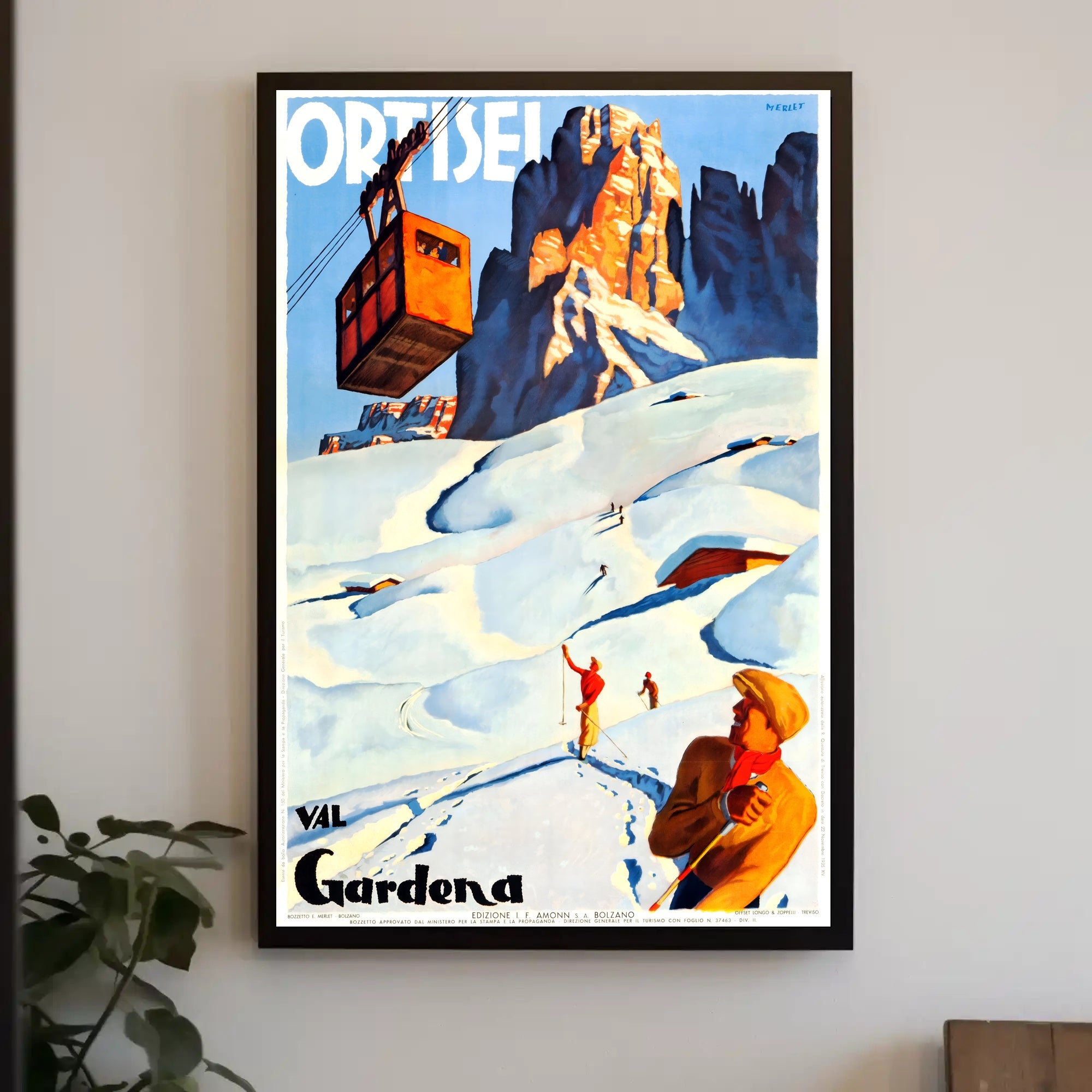 Val Gardena Skiing Adventure Poster PosterGoat