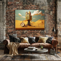 Surreal Dreamlike Landscape with Elevated House Artistic Poster