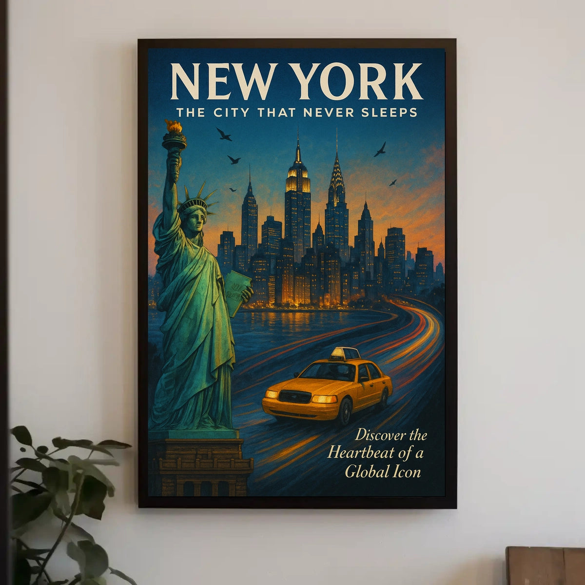 New York City Iconic Poster Vintage Travel Wall Art