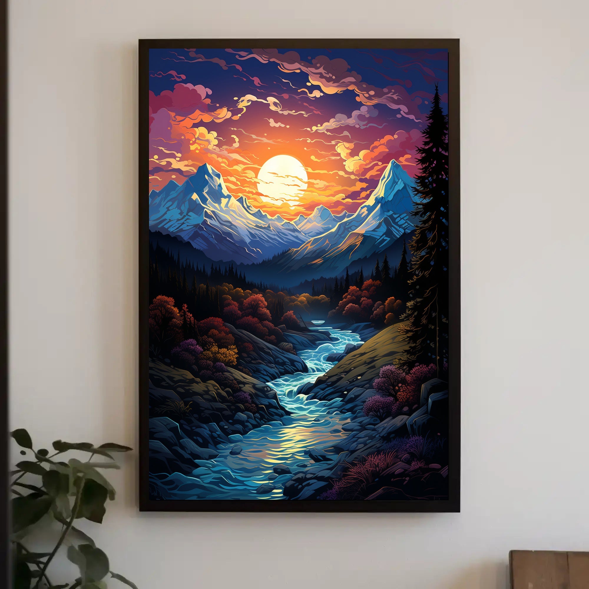 Enchanted Mountain Sunset Poster