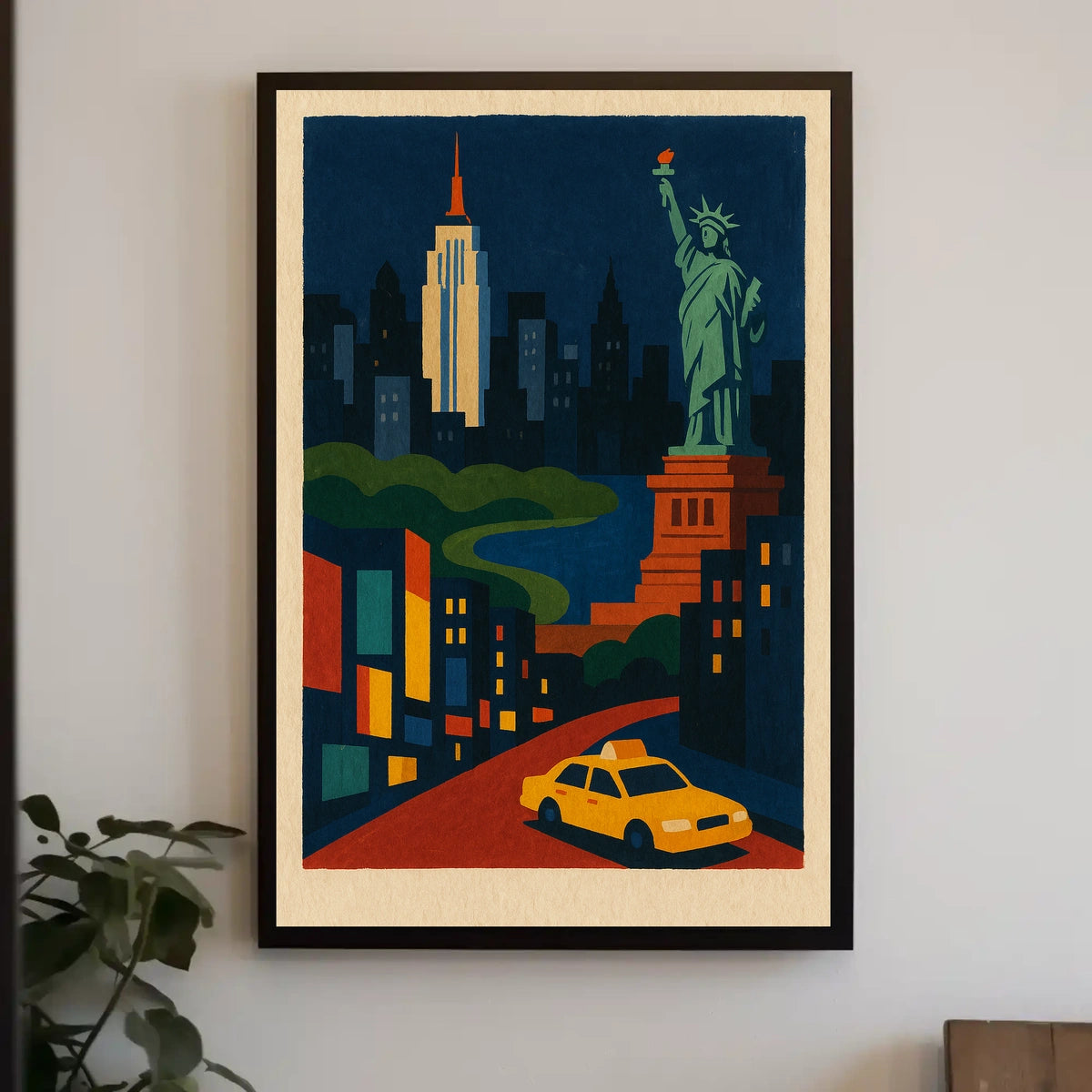 New York City Art Deco Poster Abstract Landmarks Wall Art