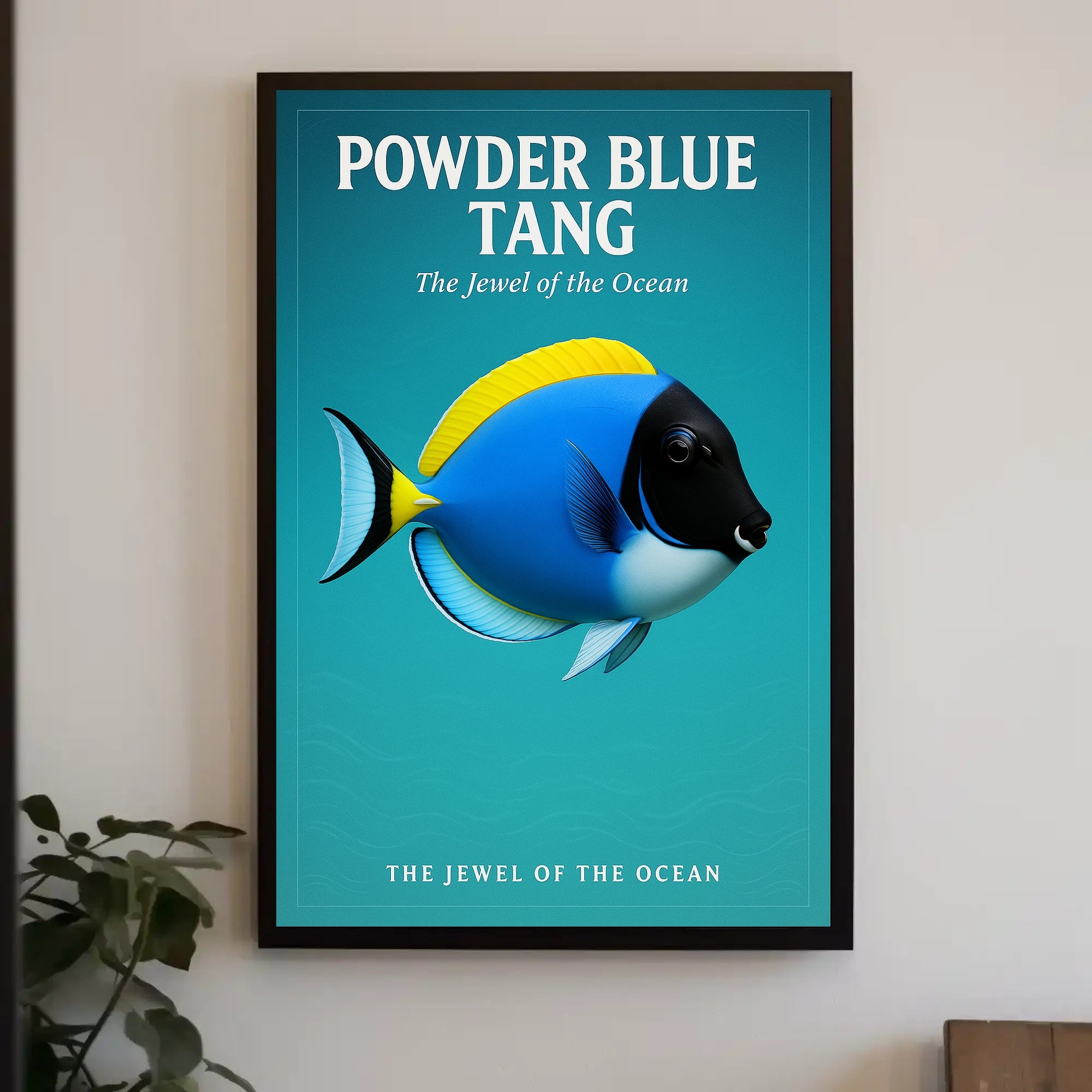 Powder Blue Tang The Jewel of the Ocean Poster PosterGoat