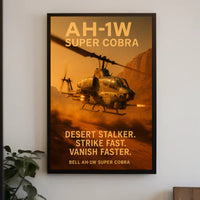 Bell AH-1W Super Cobra in Arid Desert Military Recruitment Poster