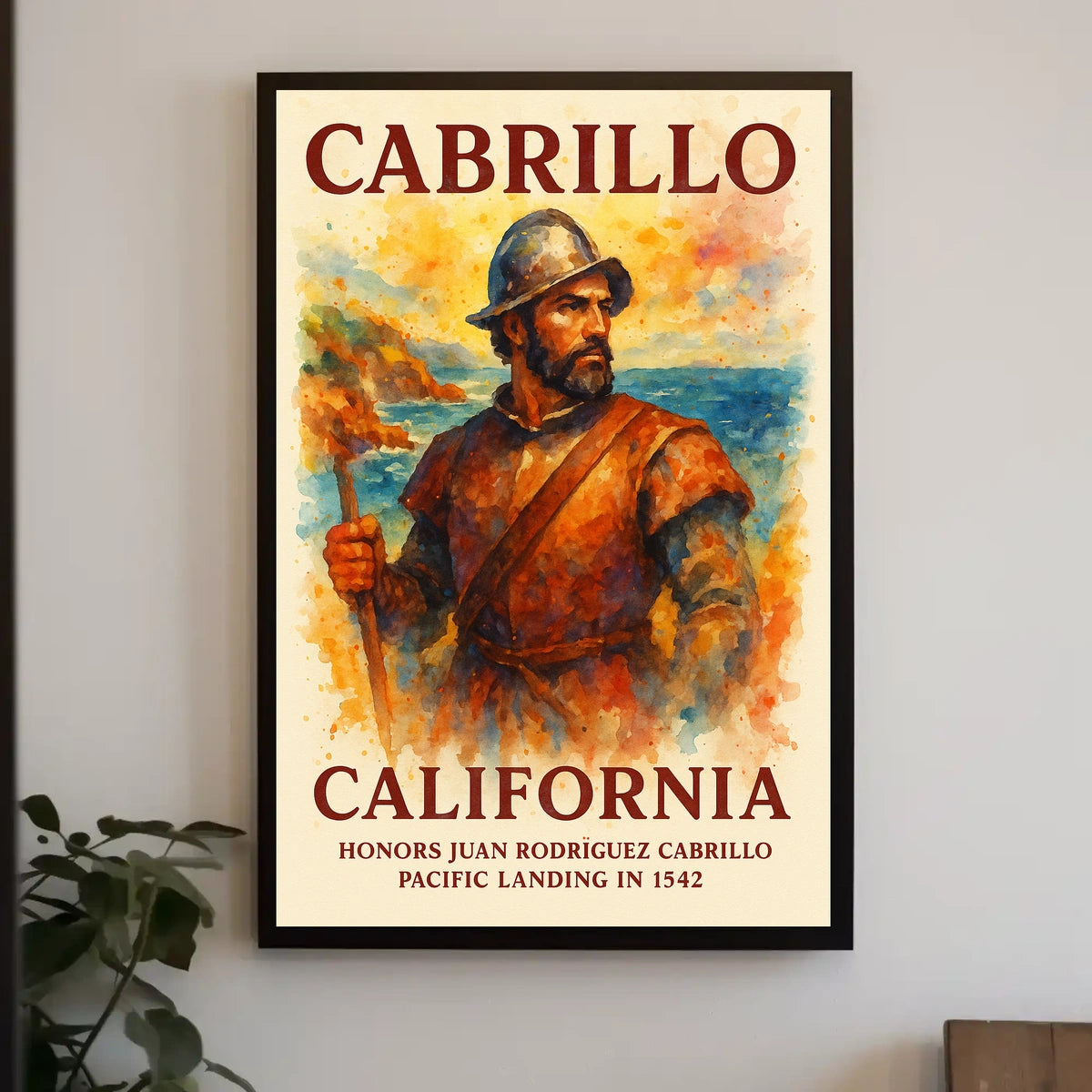 Juan Rodrรญguez Cabrillo Historical Landing Art Poster