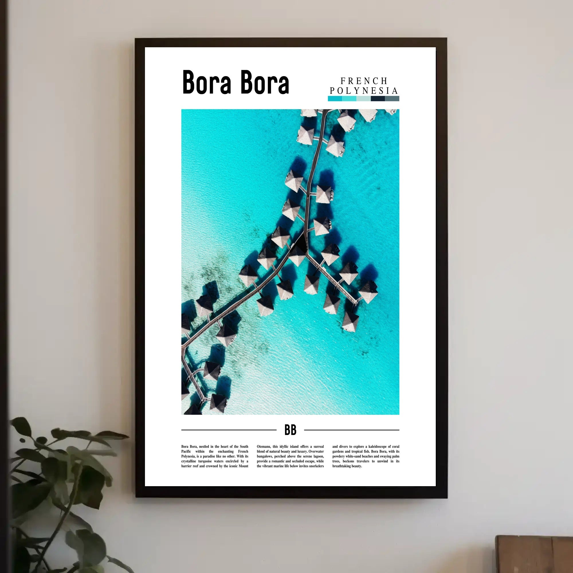 Bora Bora Overwater Paradise Travel Poster PosterGoat