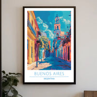 Vibrant Buenos Aires Urban Scene Impressionistic Urban or Cityscape Poster