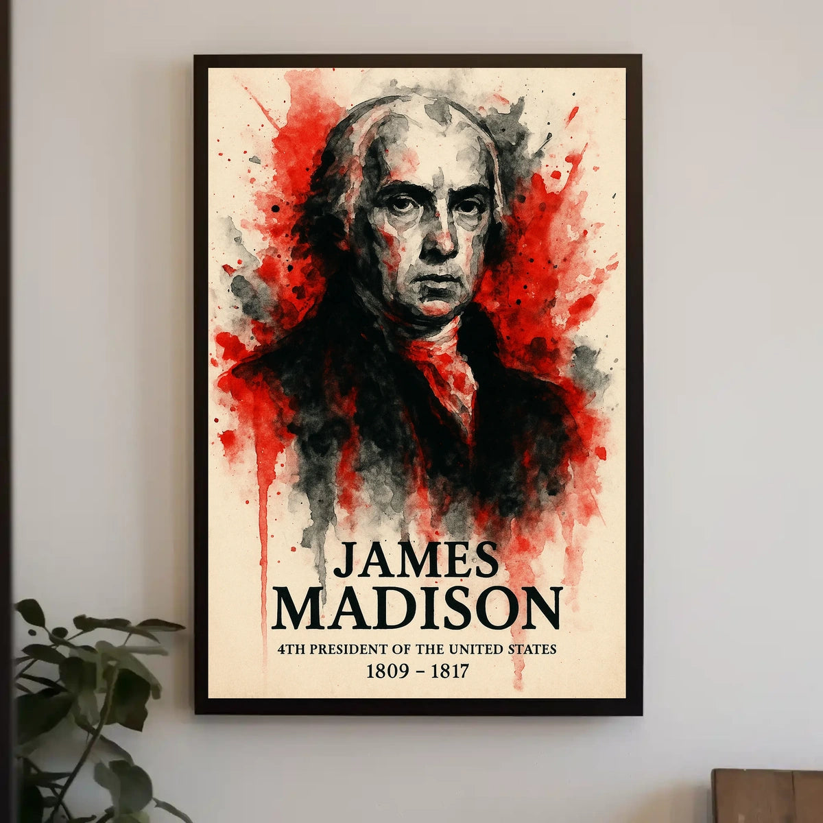 James Madison Watercolor Portrait Historical or Presidential Poster