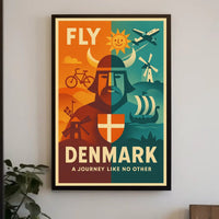 Denmark Travel Adventure Vintage Danish Exploration Travel Poster PosterGoat