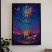 Tokyo Skytree Travel Poster Scenic Wall Art Print
