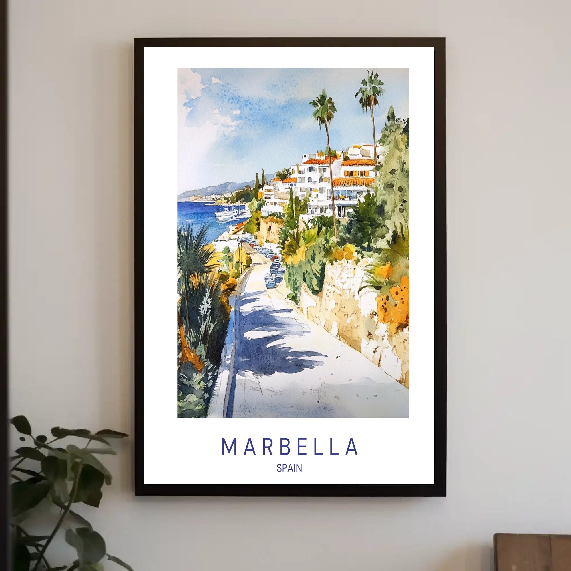 Coastal Charm of Marbella Poster PosterGoat