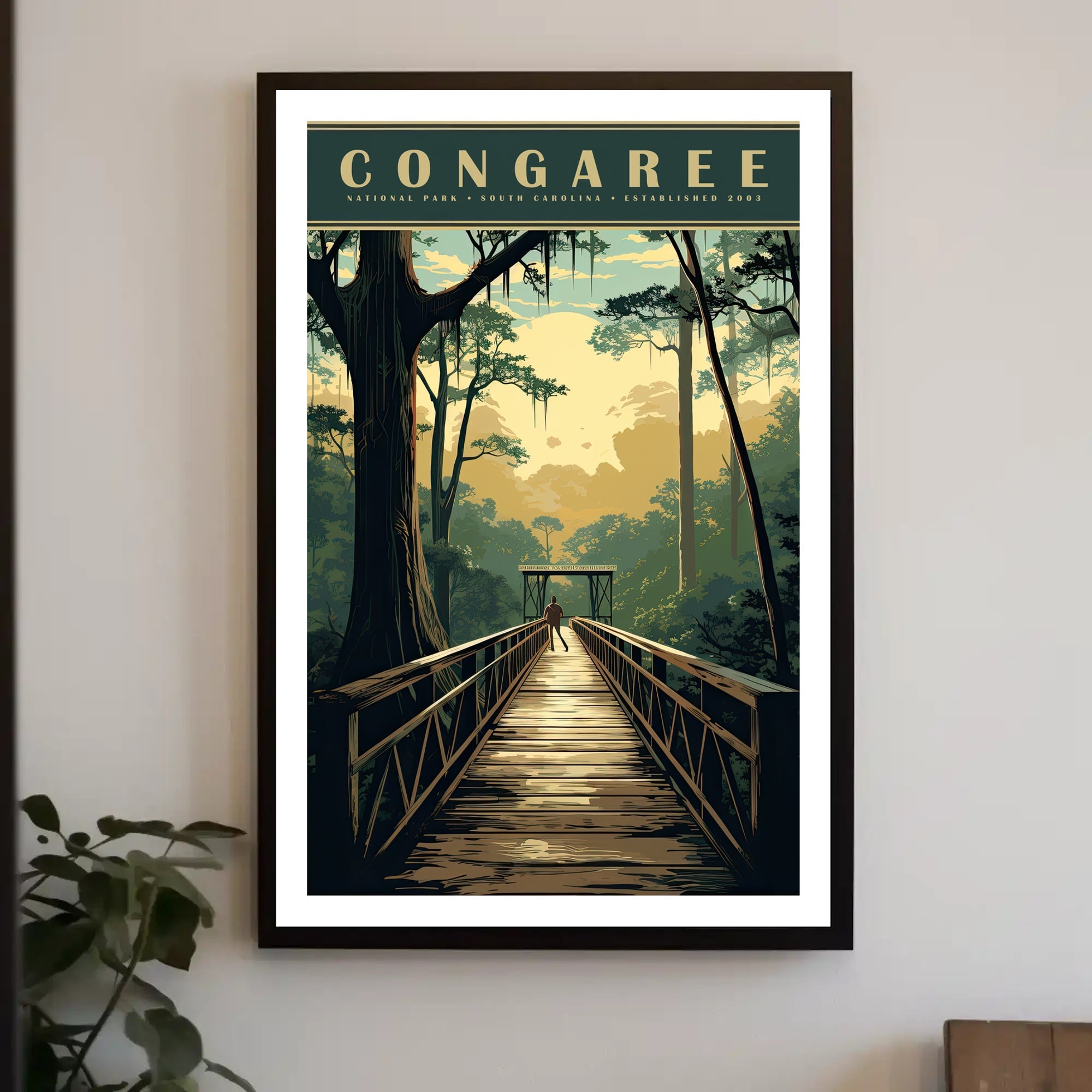 Congaree National Park Travel Poster Vintage Print