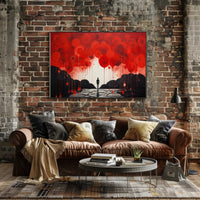 Surreal Silhouette in Red and Black Abstract or Artistic Poster