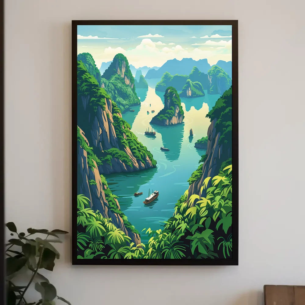 Tropical Seascape Poster: Halong Bay Adventure Art