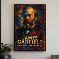 James A. Garfield 20th President of the United States Glitch Hop Art Poster