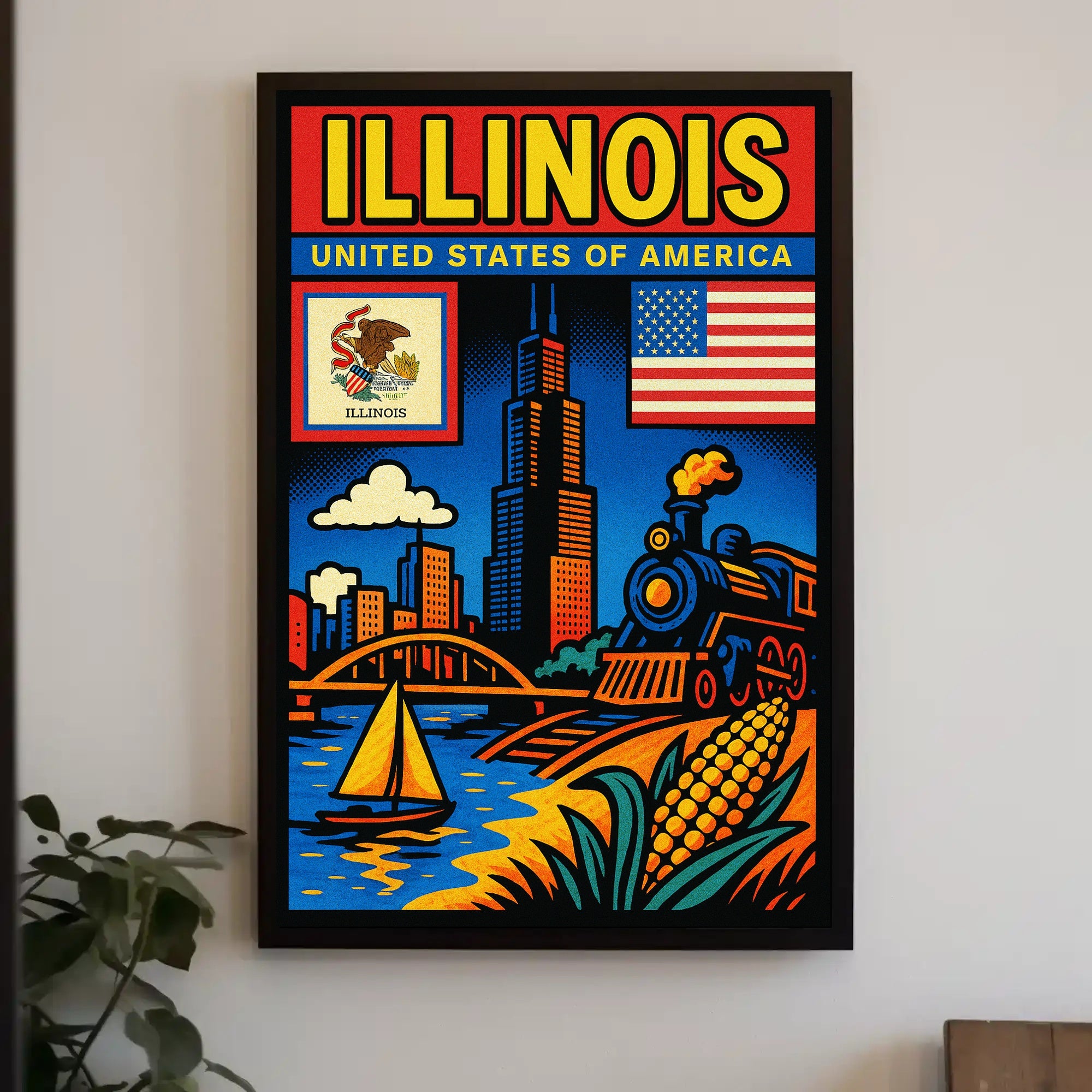 Illinois A Vibrant Tribute Poster PosterGoat