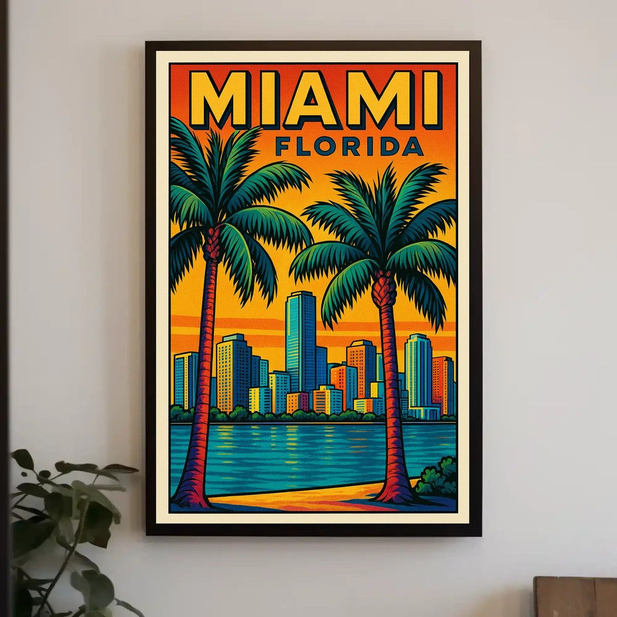 Miami, Florida Vibrant Cityscape Poster