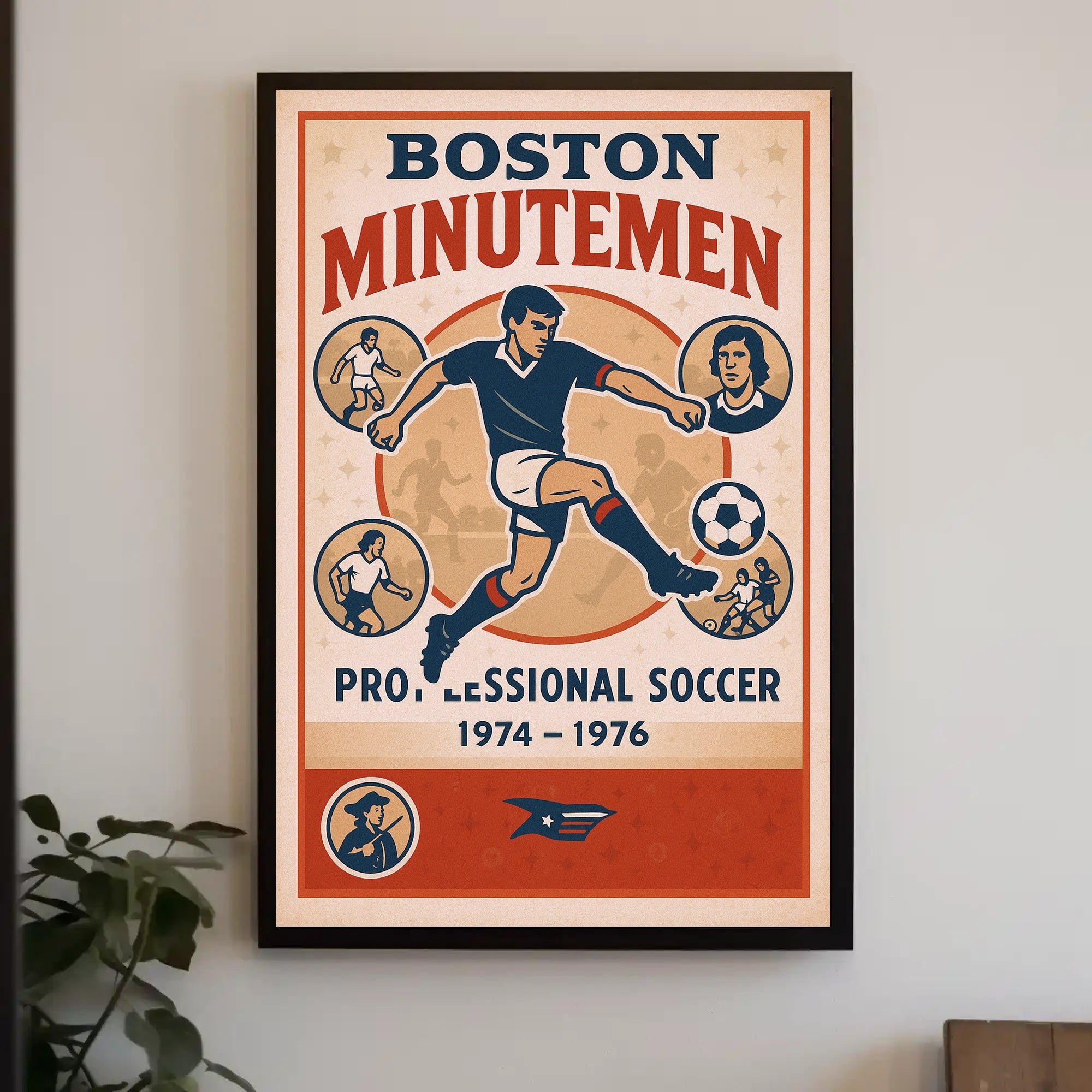 Boston Minutemen Soccer Team Poster PosterGoat