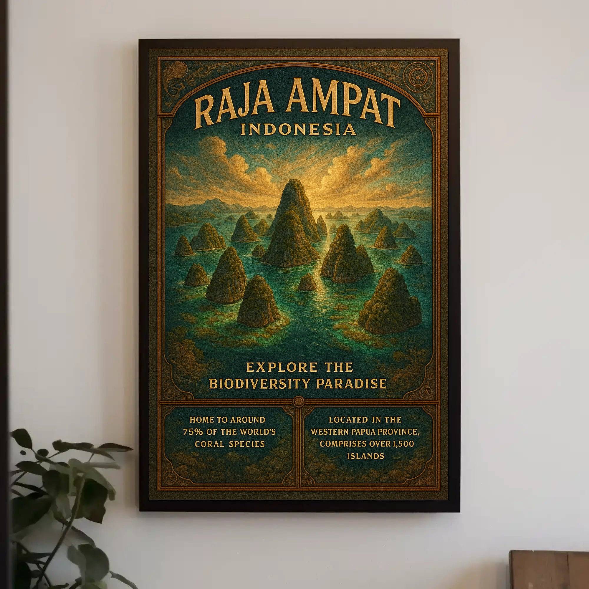Raja Ampat Travel Poster Vintage Biodiversity Print