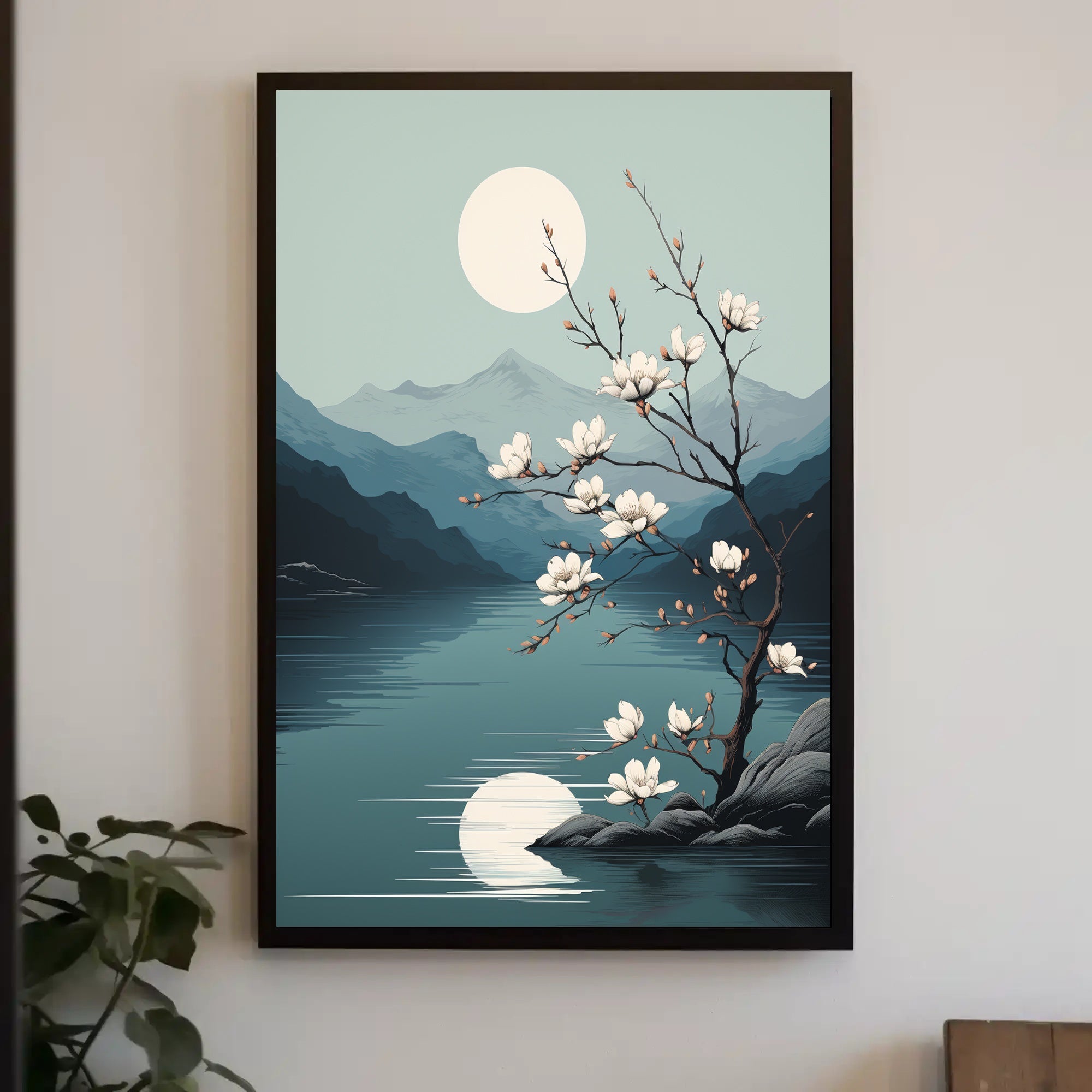 Tranquil Moonlit Blossoms Poster