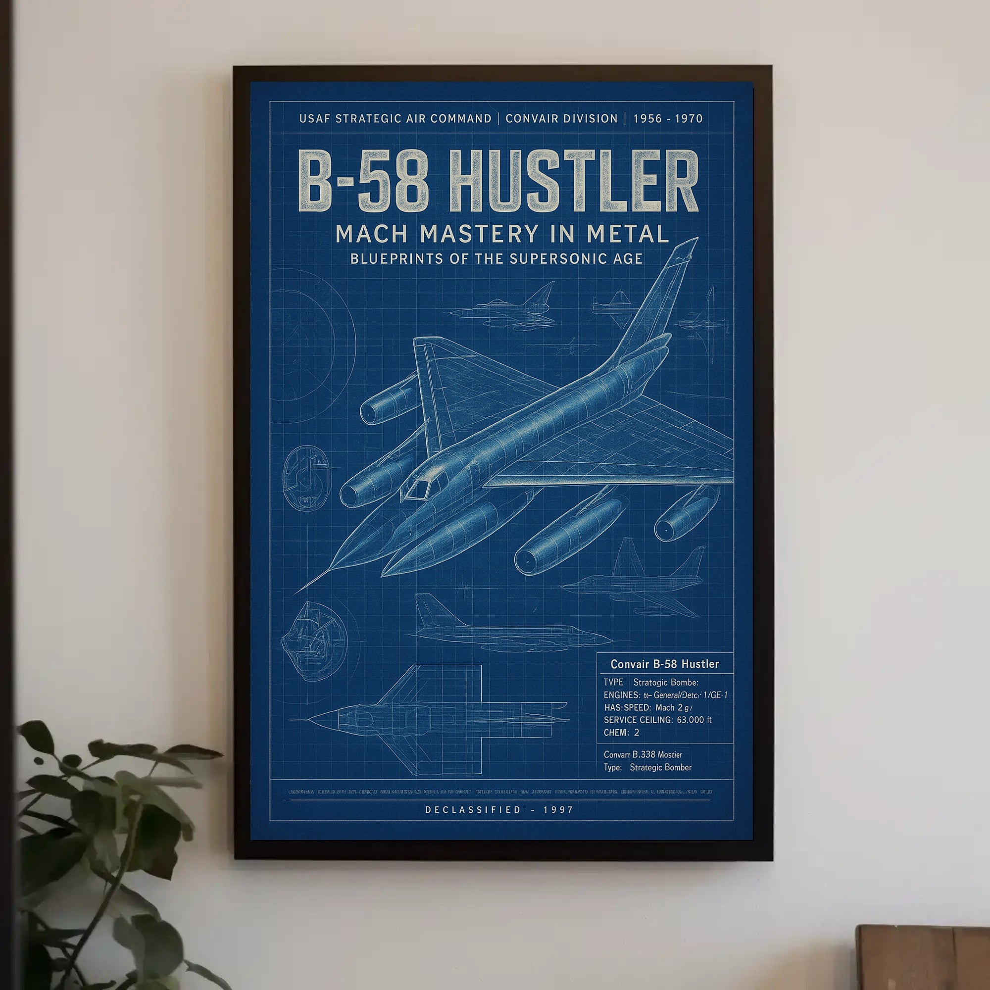 B-58 Hustler Blueprint of Supersonic Mastery Poster