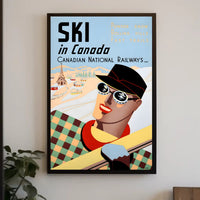 Vintage Canadian Skiing Travel Advertisement Poster PosterGoat