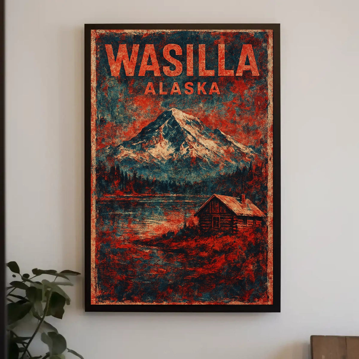 Alaskan Wilderness Rustic Vintage Art Poster