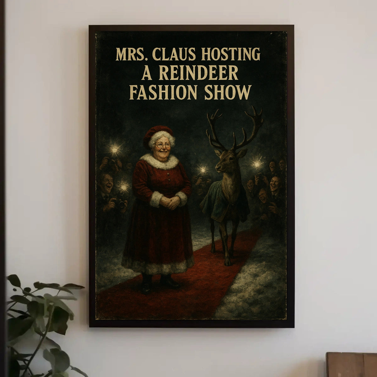 Whimsical Holiday Reindeer Fashion Show Christmas Poster
