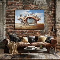 Surreal Desert Eye Art in Artistic Poster