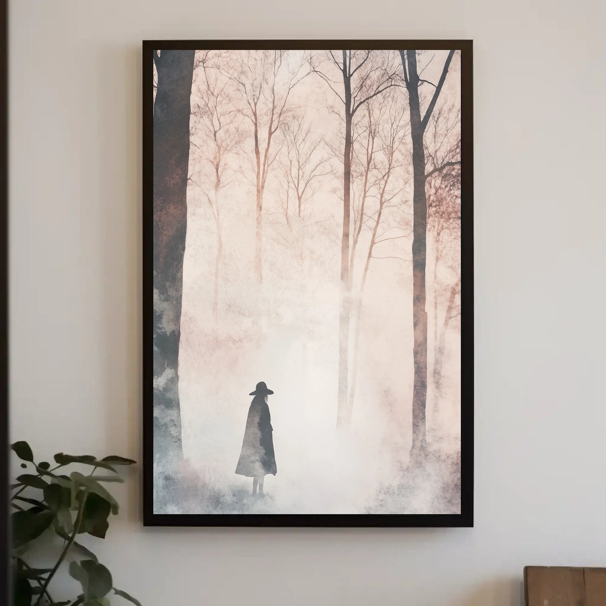 Solitary Figure Mystery Solitude Watercolor Poster